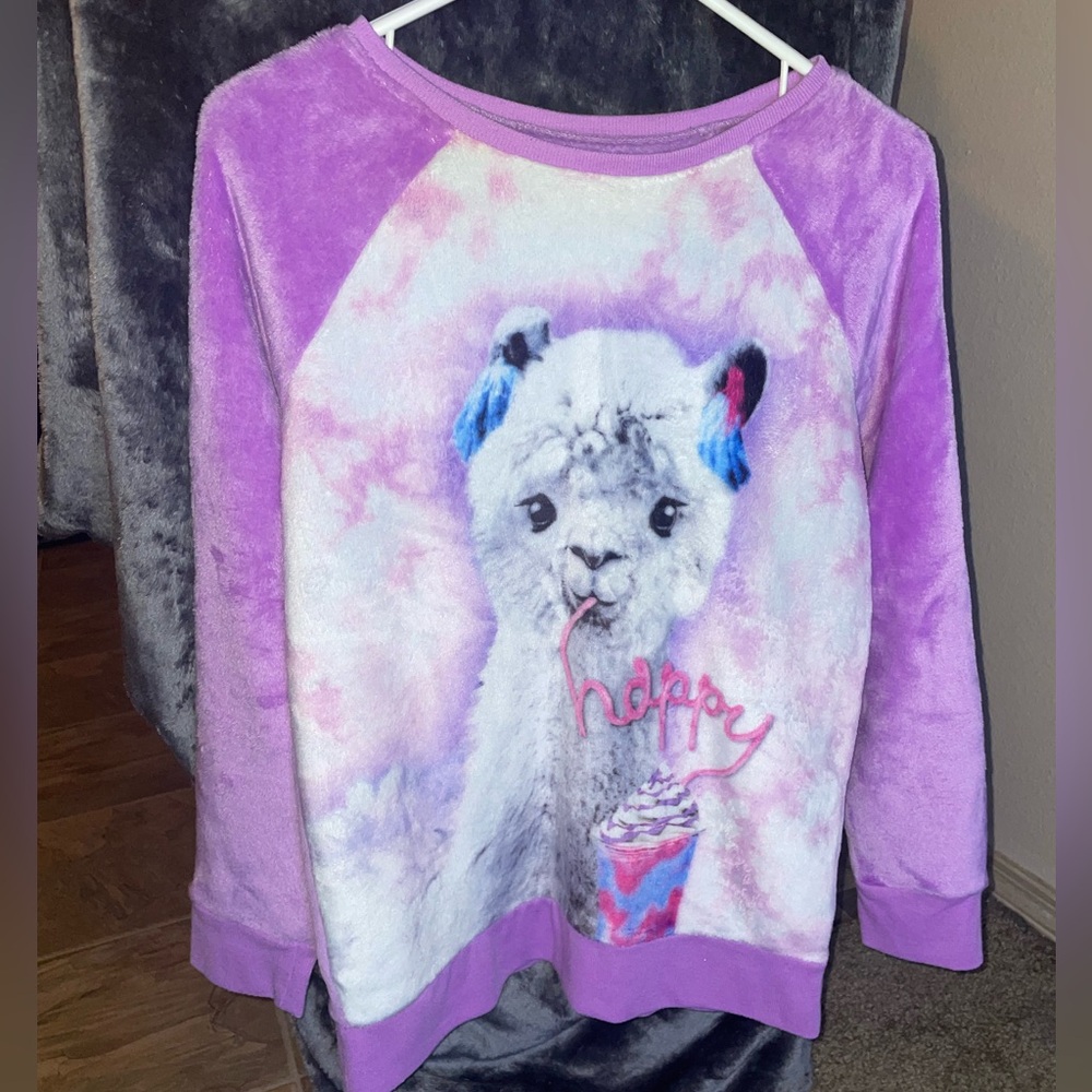 KID’S 18 / XL | Justice | Fuzzy Purple Llama Shirt
